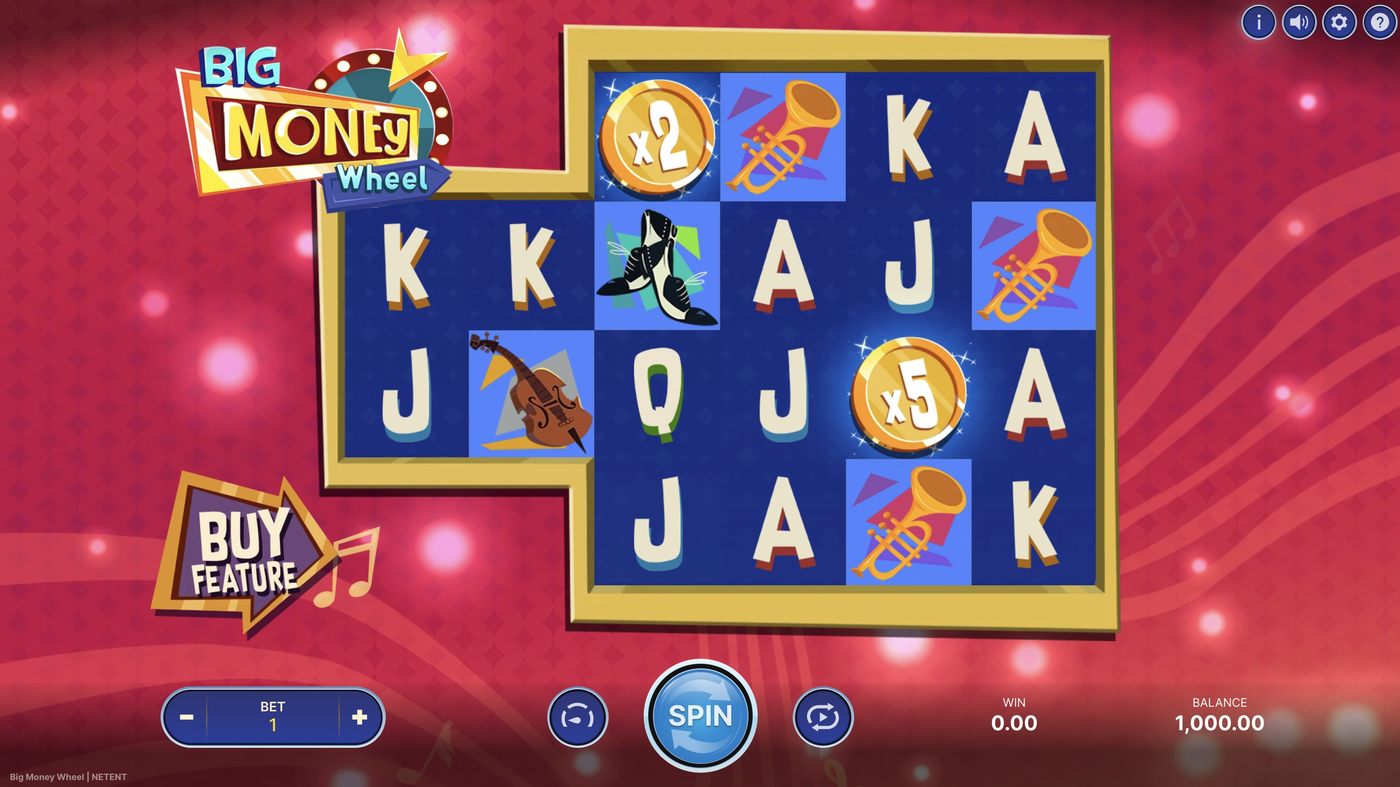 Big Money Wheel: image of main menu
