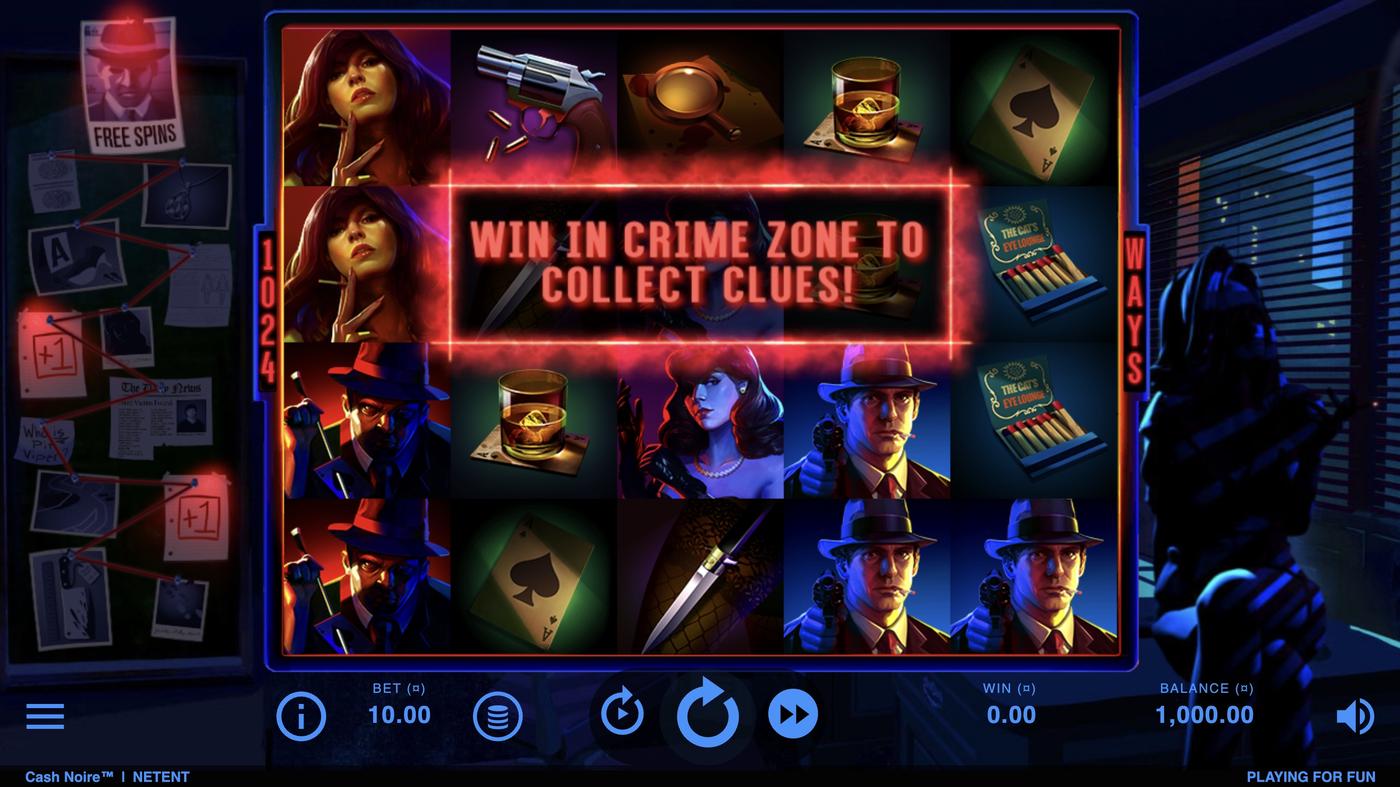 Cash Noire: image of main menu