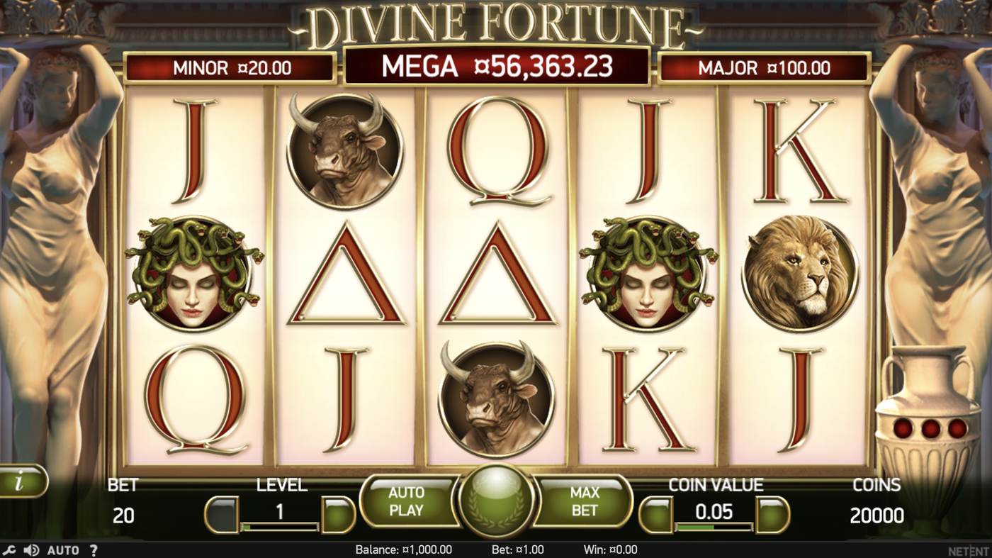 Divine Fortune: image of main menu