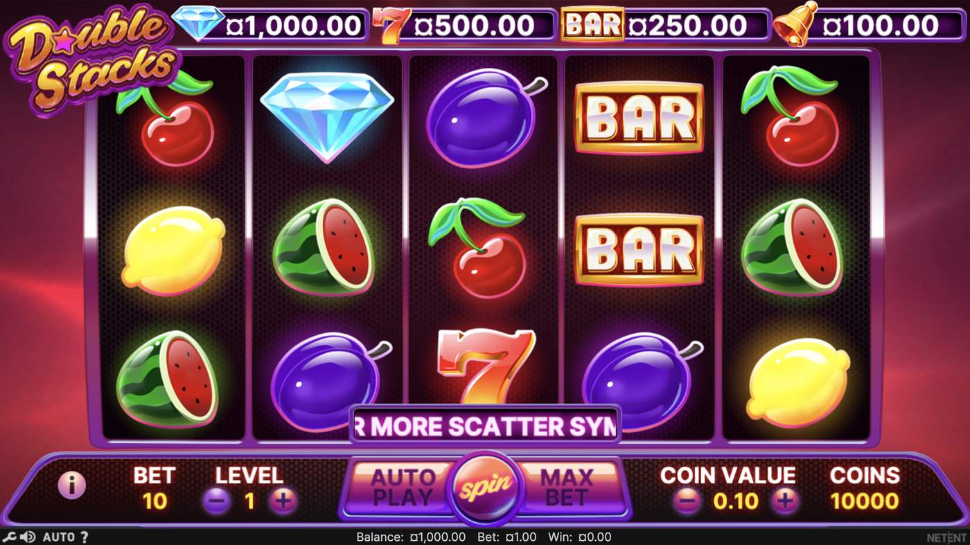Double Stacks: image of main menu