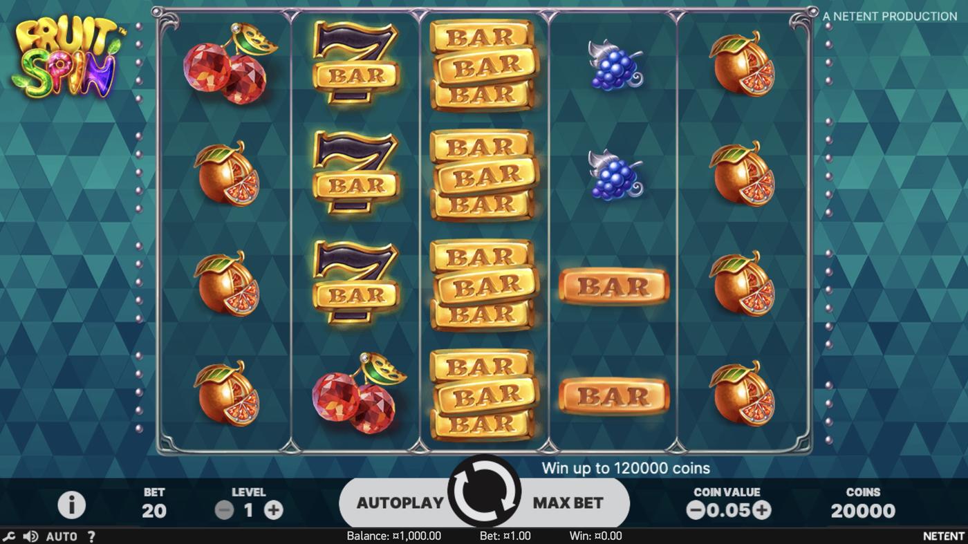 Fruit Spin: image of main menu