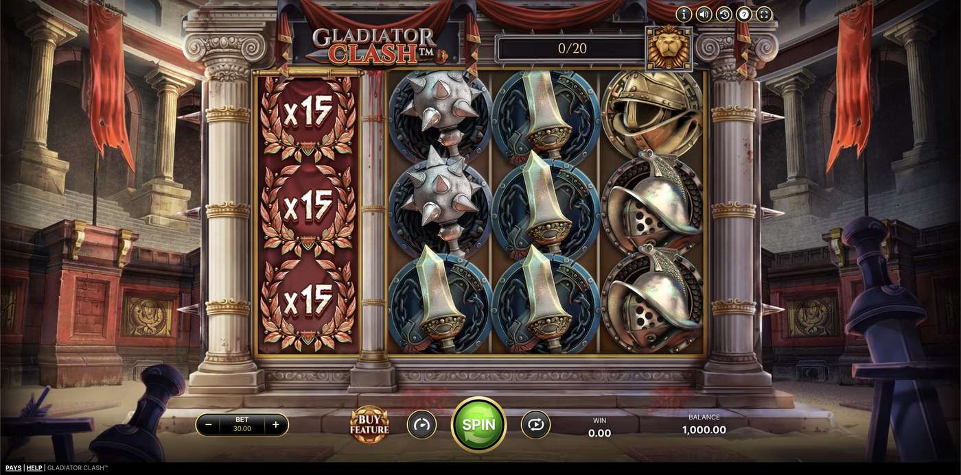 Gladiator Clash: image of main menu