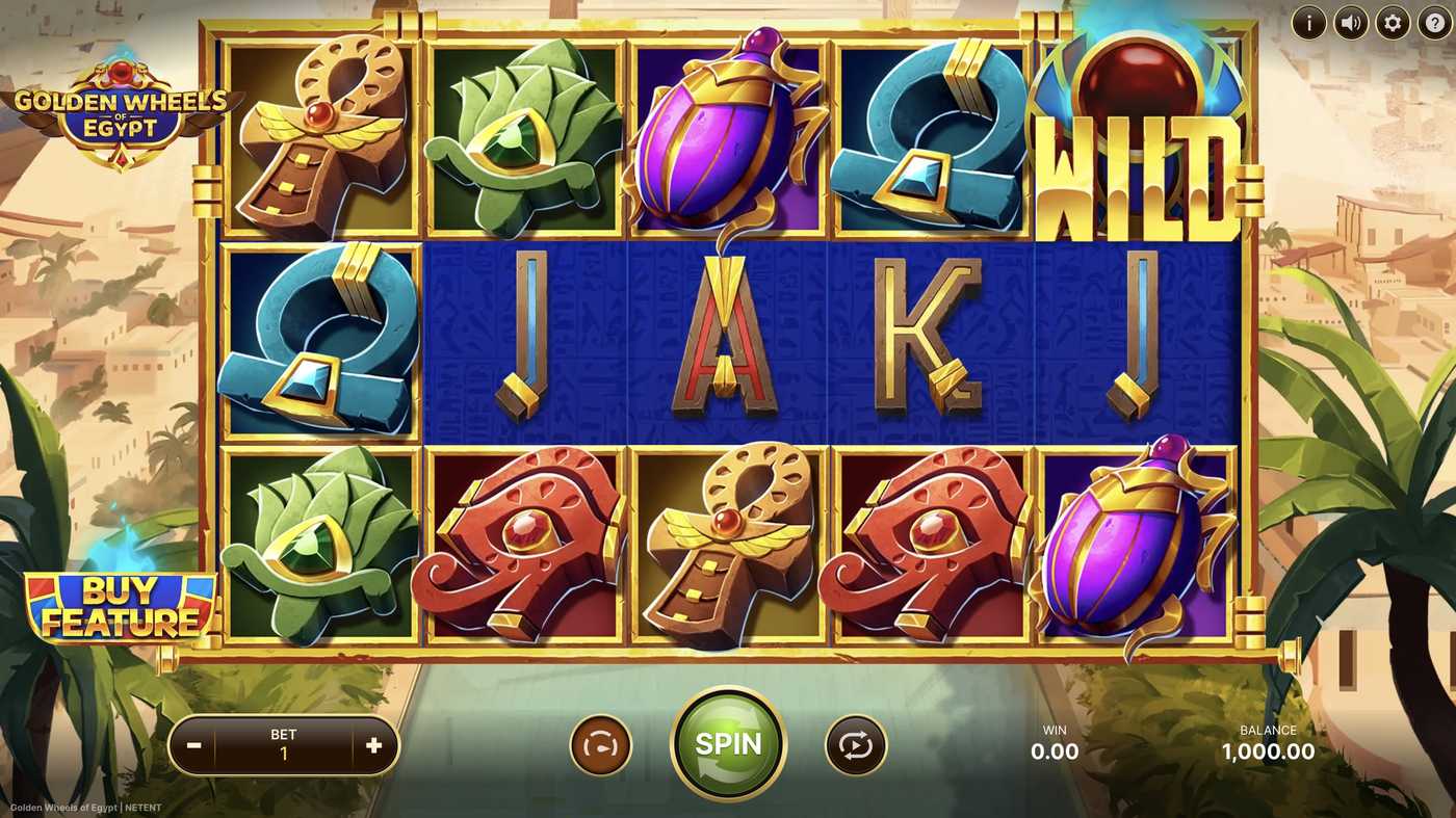 Golden Wheels of Egypt: image of main menu