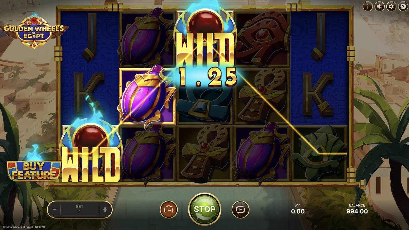 Golden Wheels of Egypt: image of winning