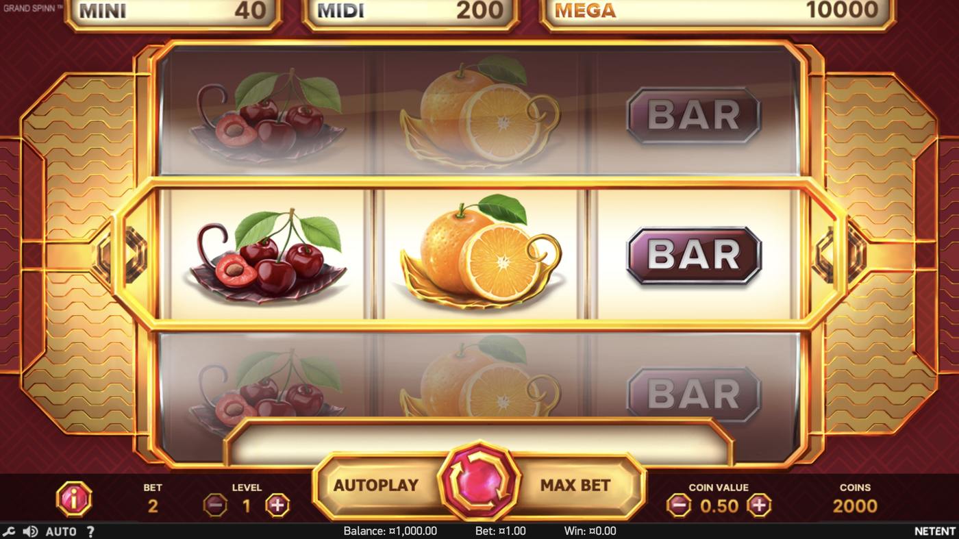 Grand Spinn: image of main menu