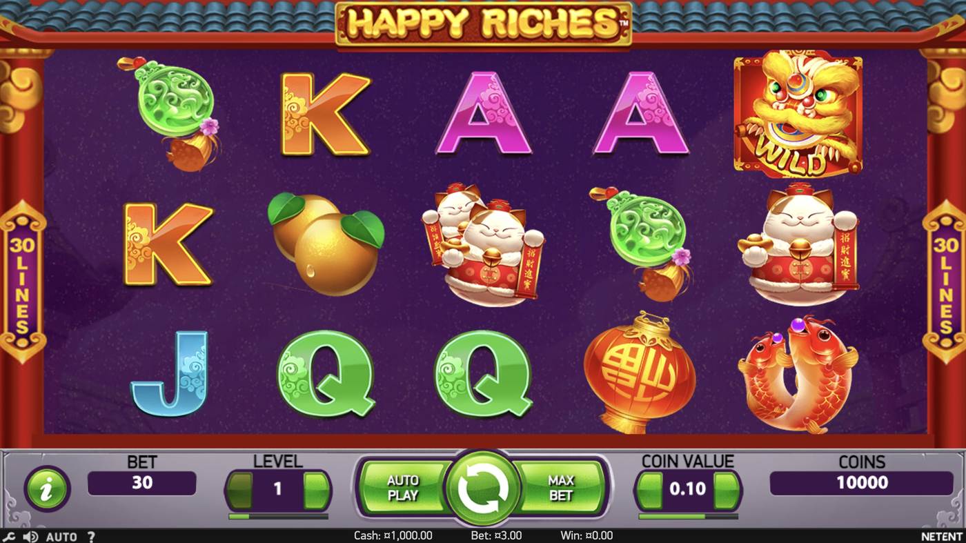 Happy Riches: image of main menu