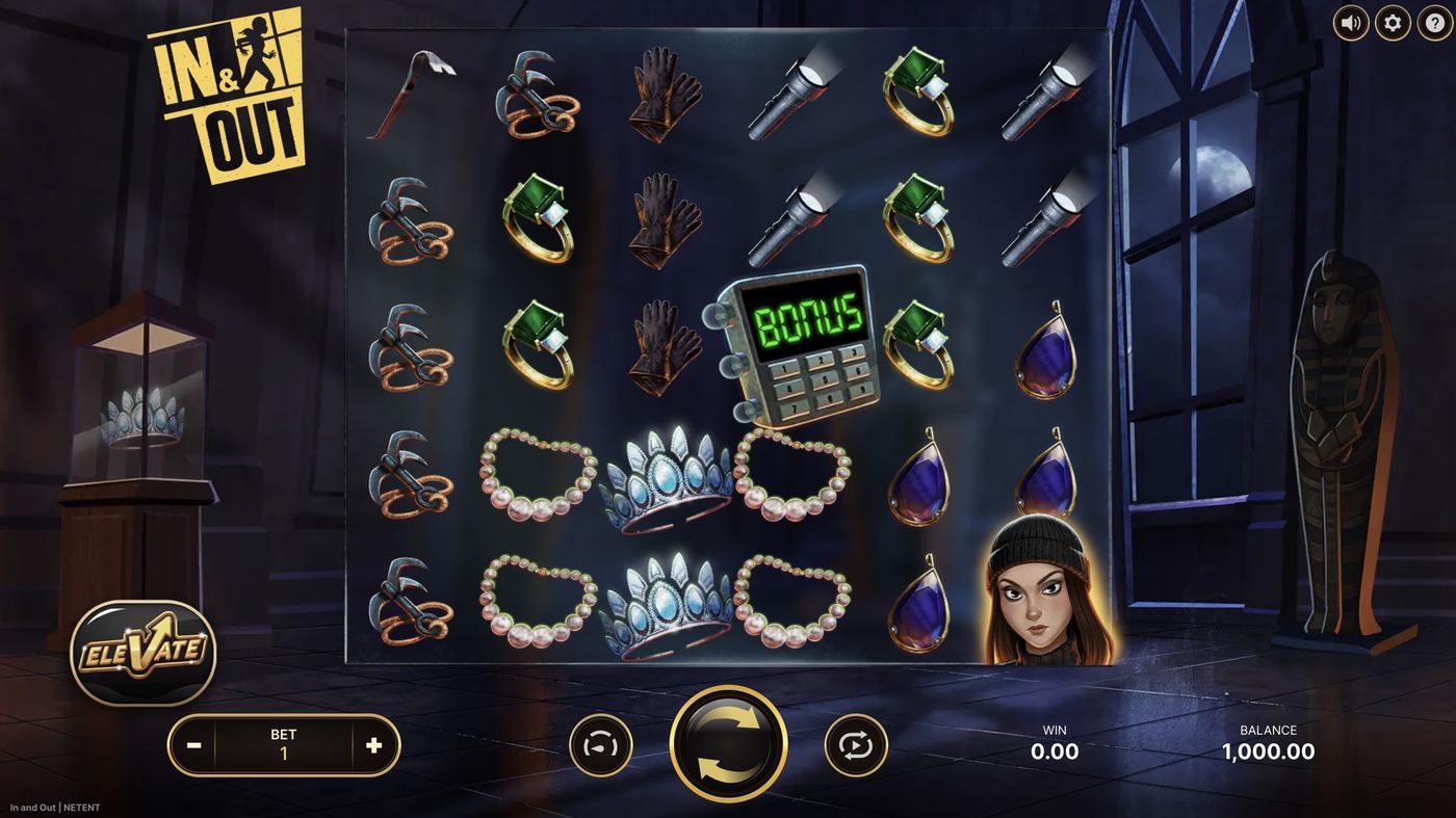 In and Out: image of main menu