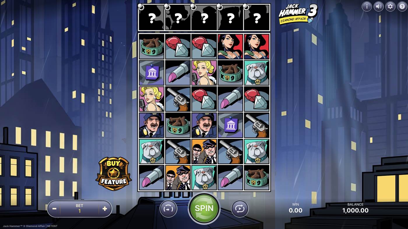 Jack Hammer 3: Diamond Affair: image of main menu