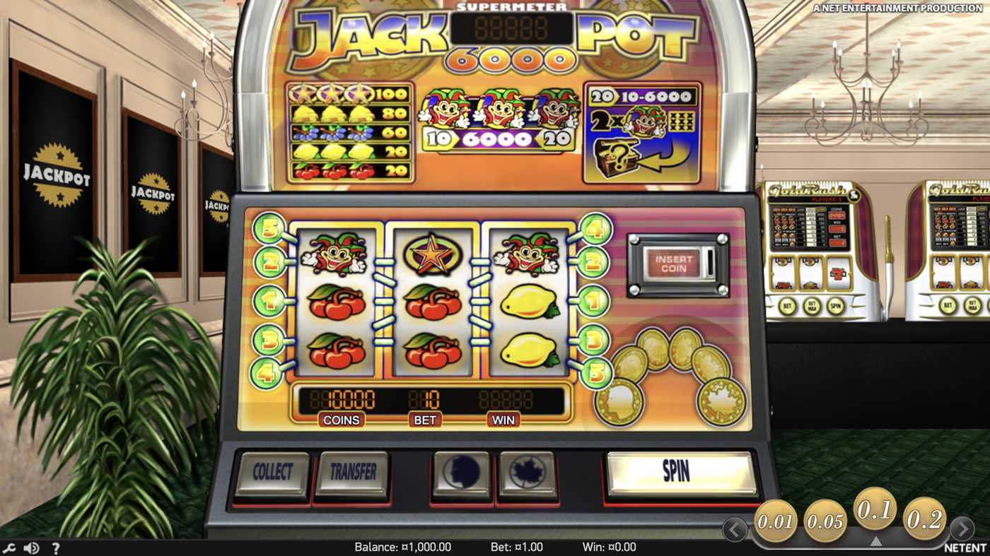 Jackpot 6000: image of main menu