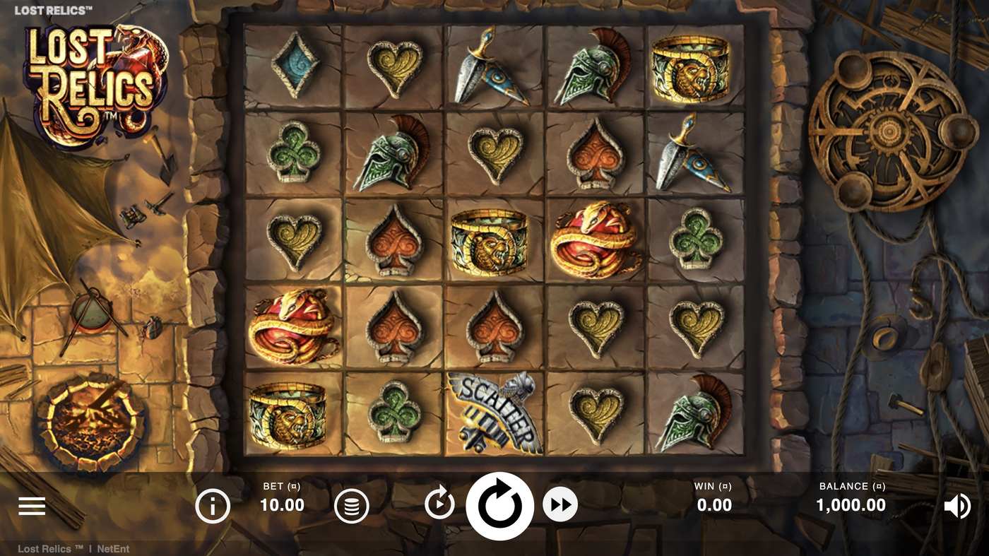 Lost Relics: image of main menu