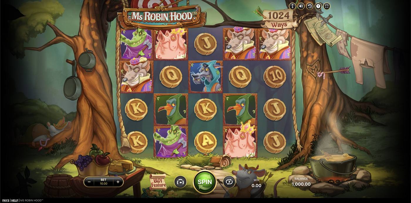 Ms Robin Hood: image of main menu