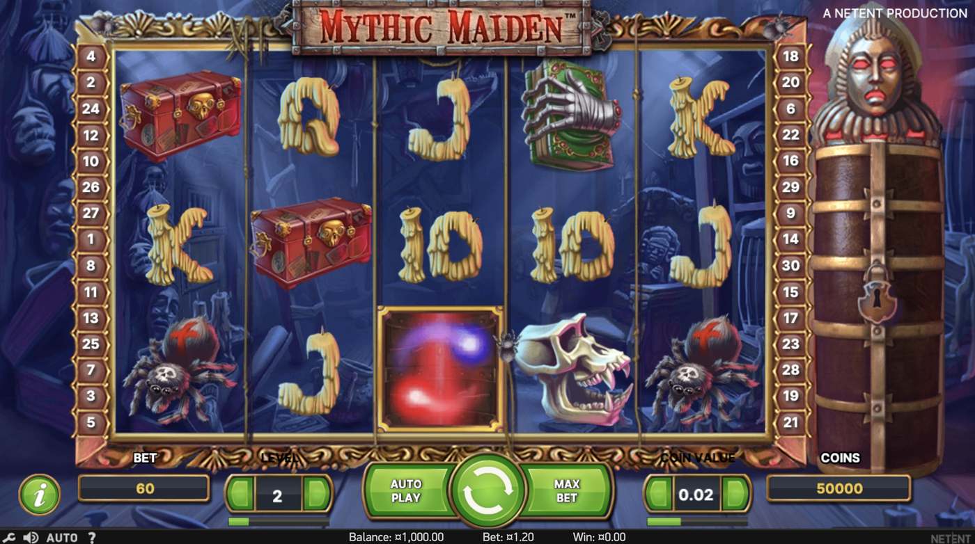Mythic Maiden: image of main menu