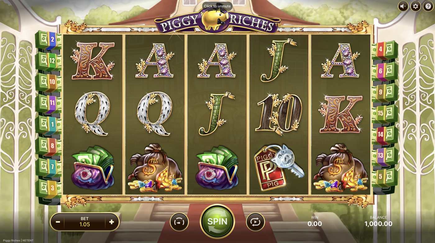 Piggy Riches: image of main menu