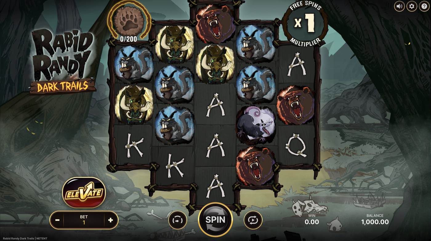 Rabid Randy Dark Trails: image of main menu