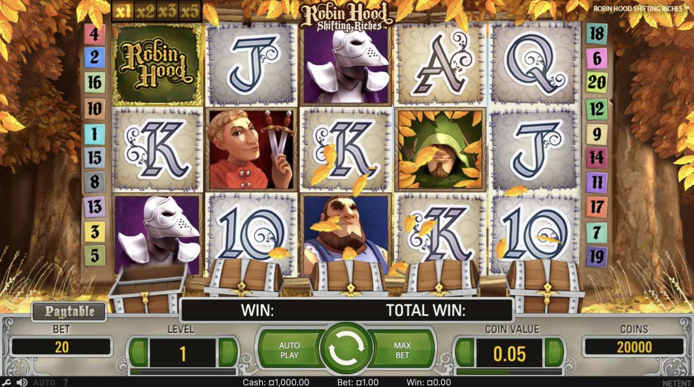 Robin Hood: Shifting Riches: image of main menu