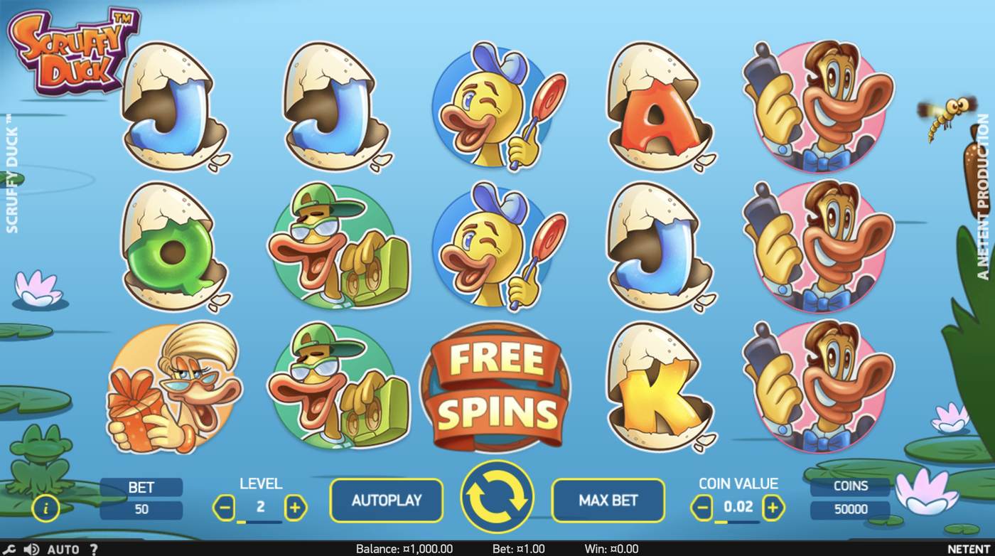 Scruffy Duck: image of main menu