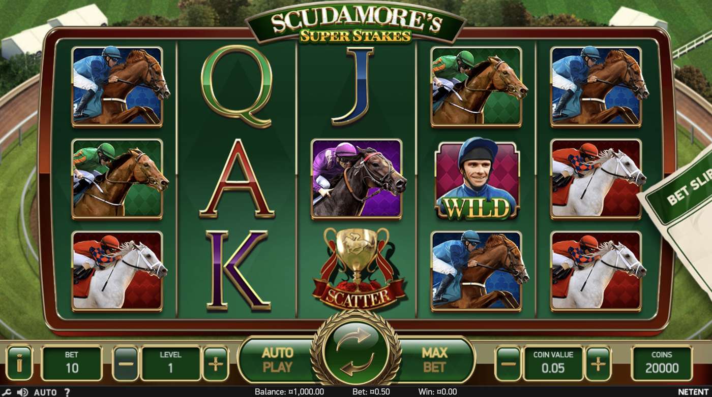 Scudamore’s Super Stakes: image of main menu
