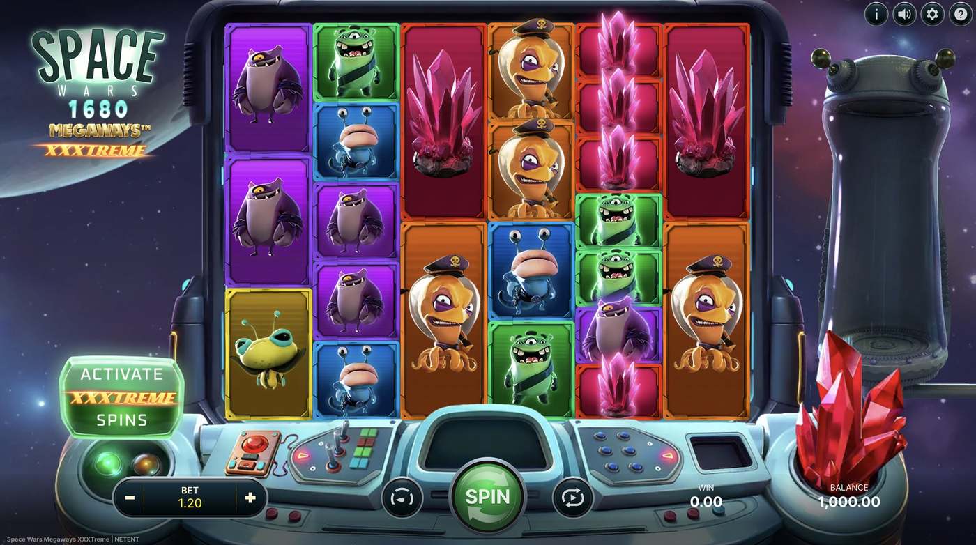Space Wars Megaways XXXtreme: image of main menu
