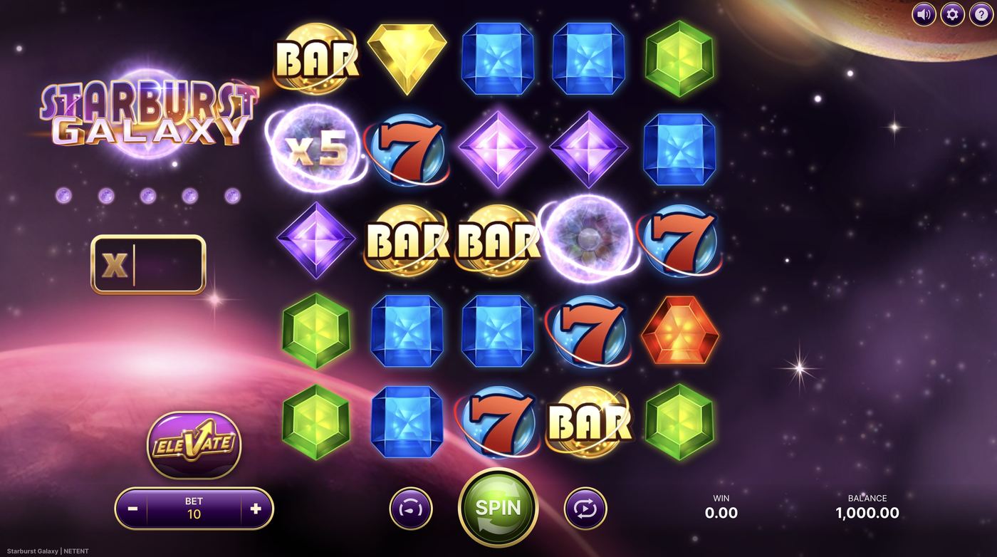 Starburst Galaxy: image of main menu