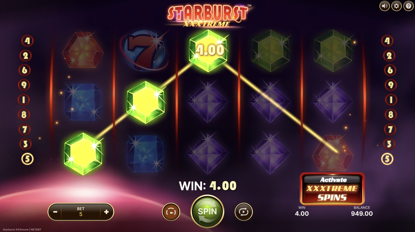 Starburst XXXtreme: image of winning
