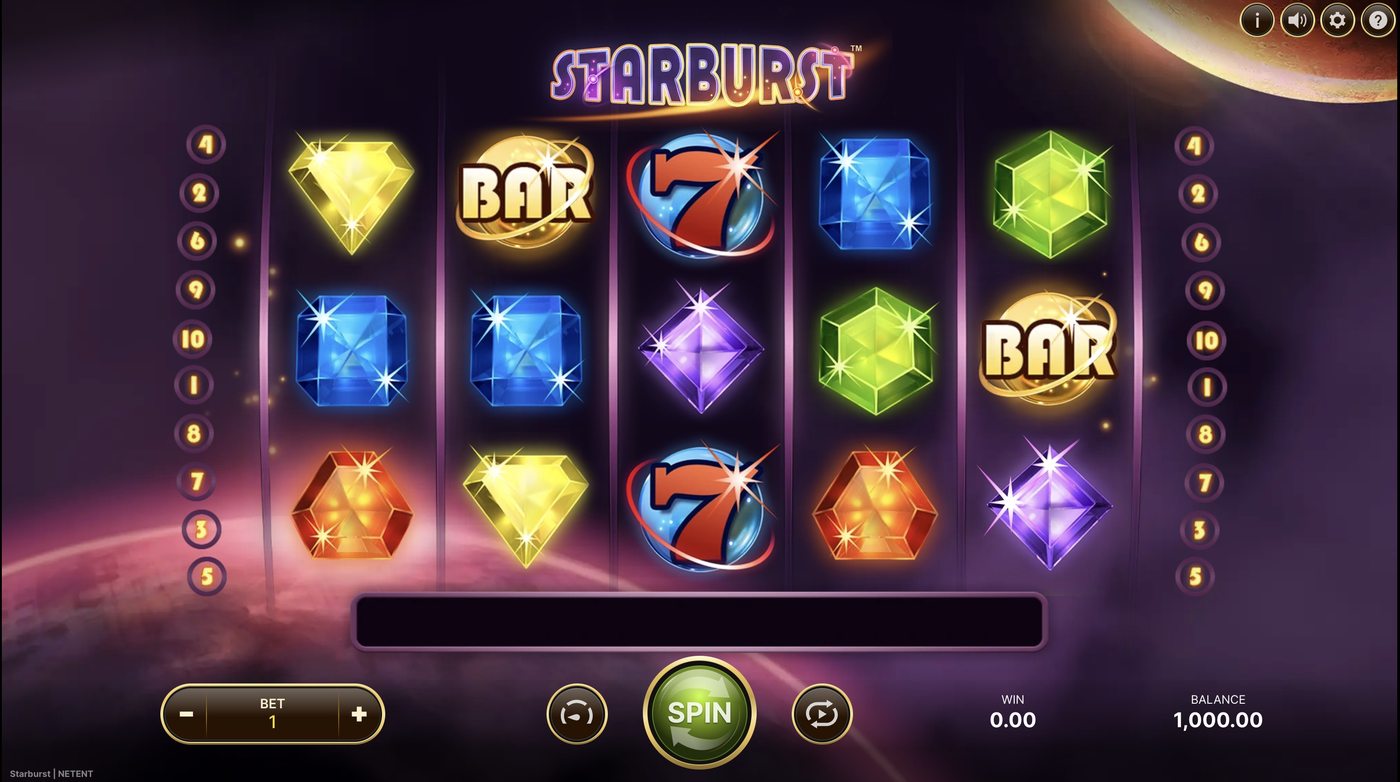 Starburst: image of main menu