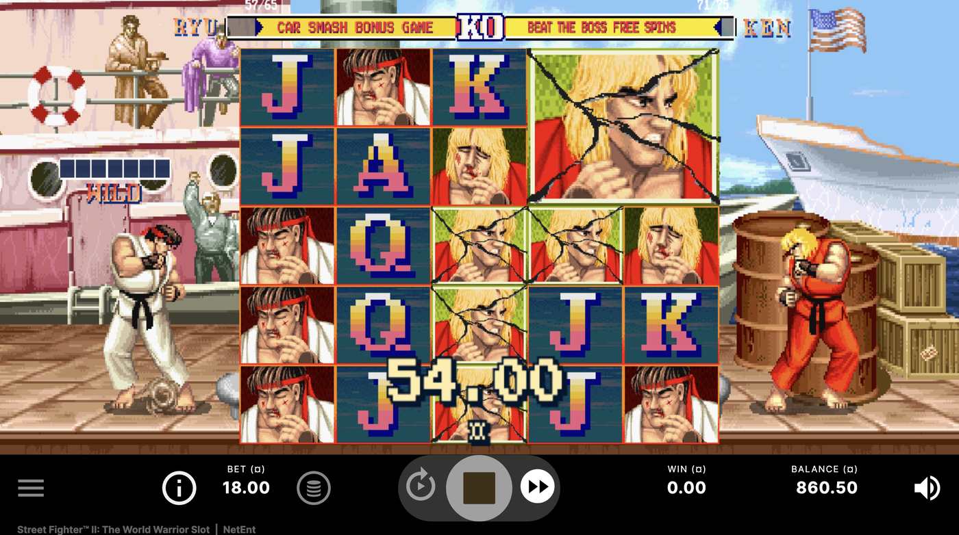 Street Fighter II: The World Warrior Slot is NetEnt: image of winning