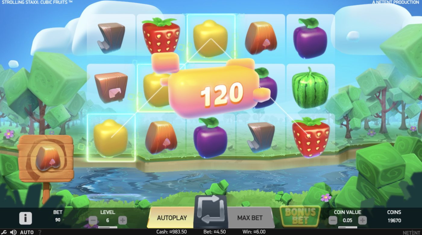 Strolling Staxx: Cubic Fruits: image of winning
