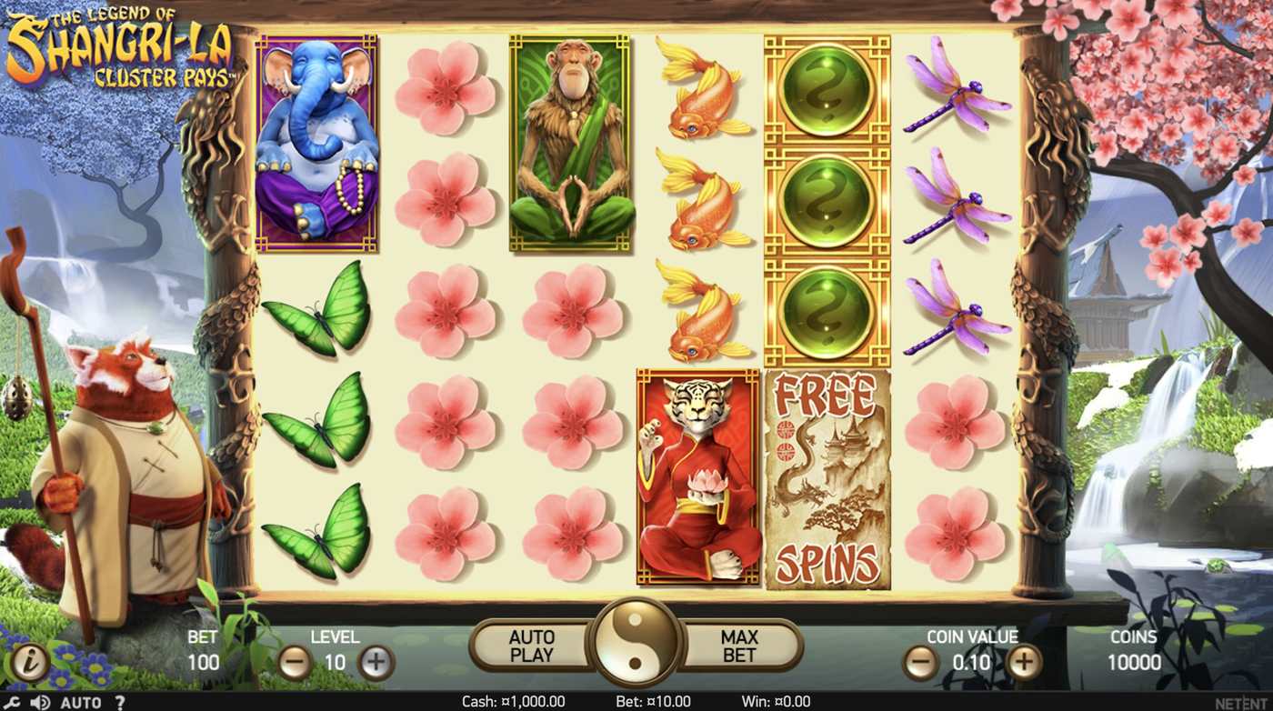 The Legend of Shangri-La: Cluster Pays: image of main menu