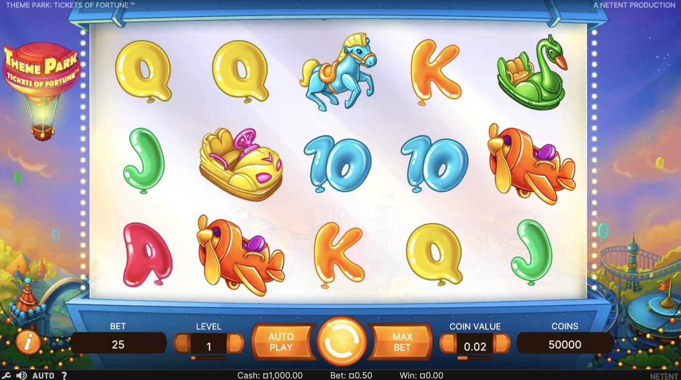 Theme Park: Tickets of Fortune: image of main menu