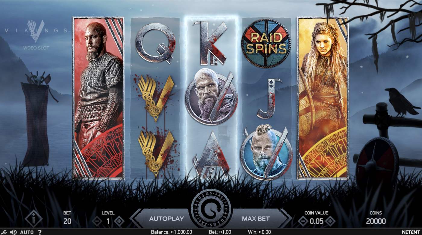 Vikings Video Slot: image of main menu