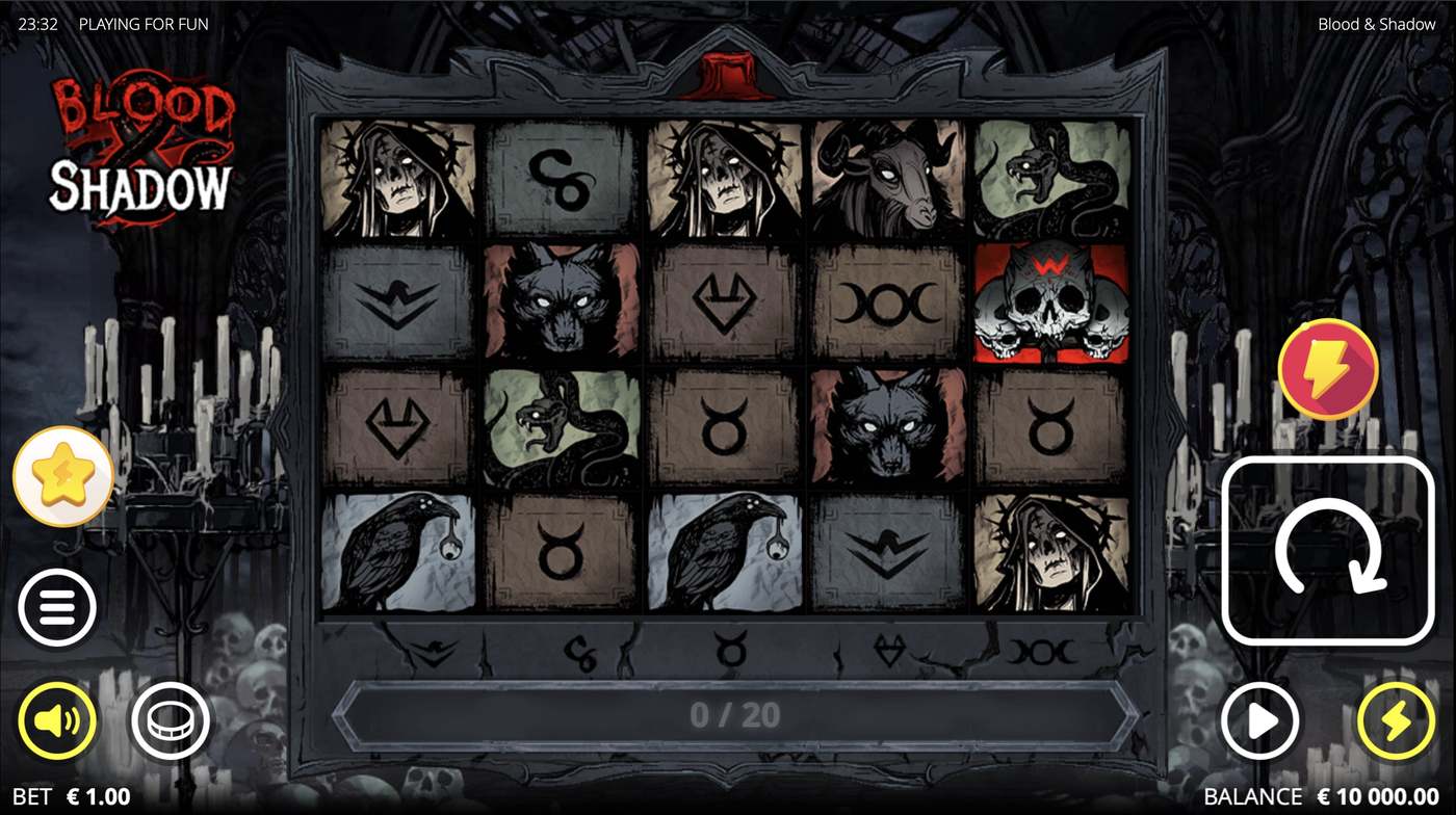 Blood & Shadow: image of main menu
