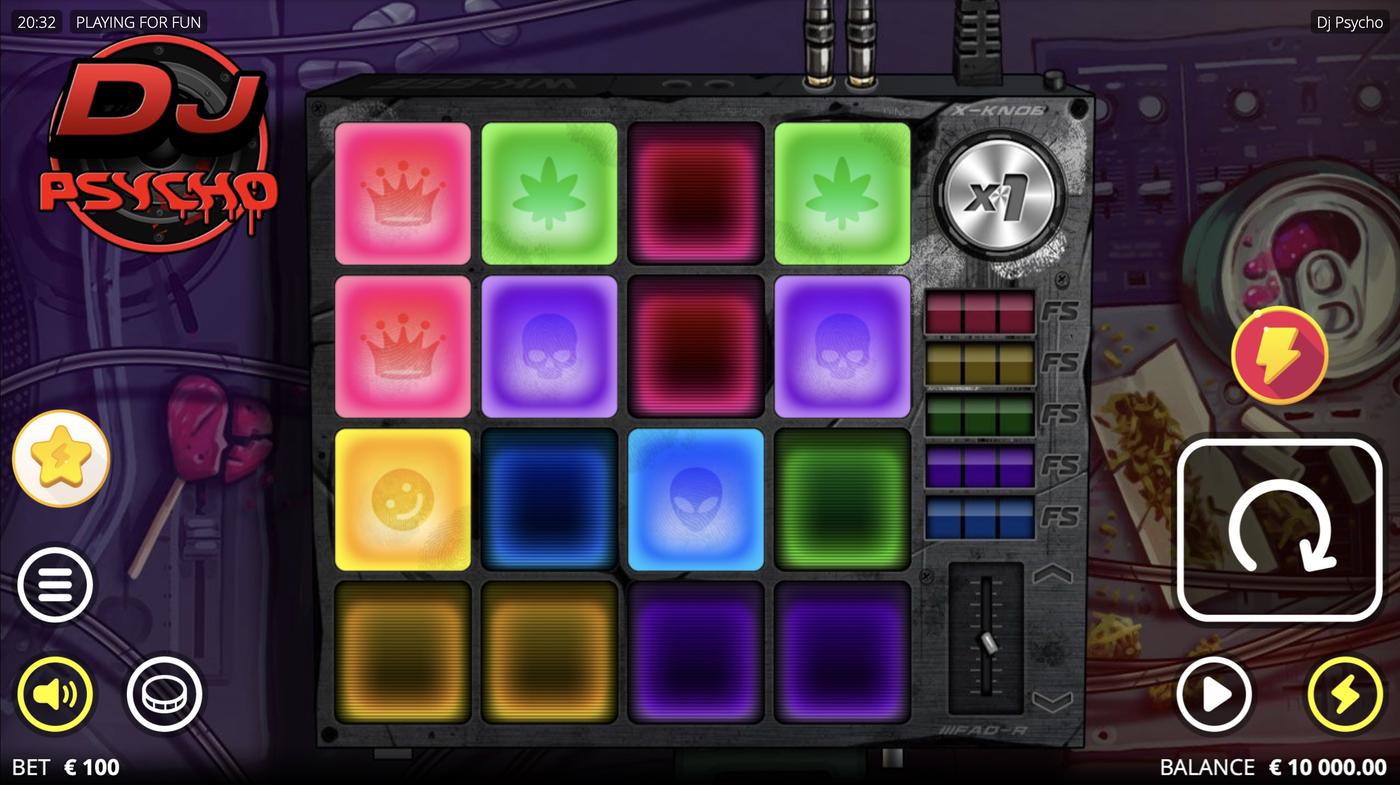 DJ Psycho: image of main menu