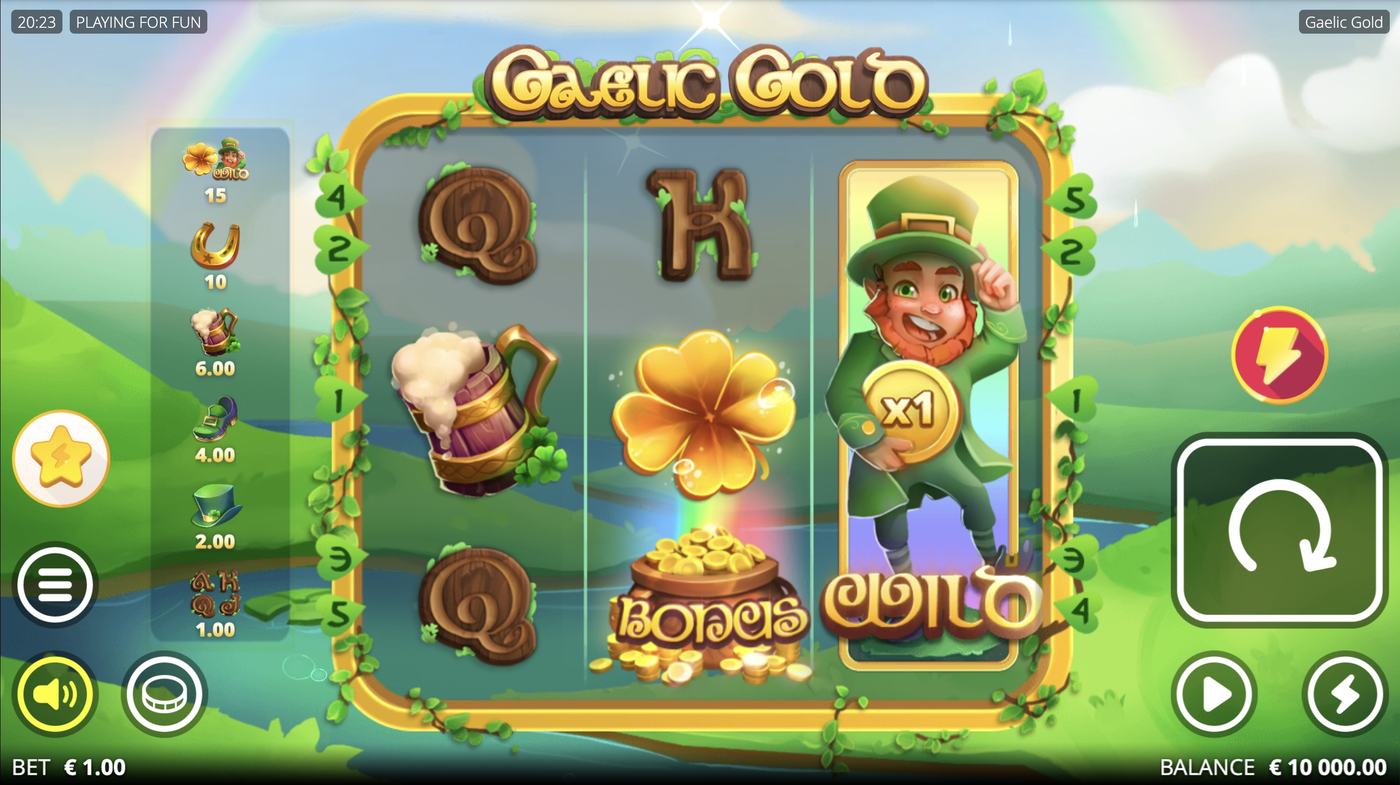 Gaelic Gold: image of main menu