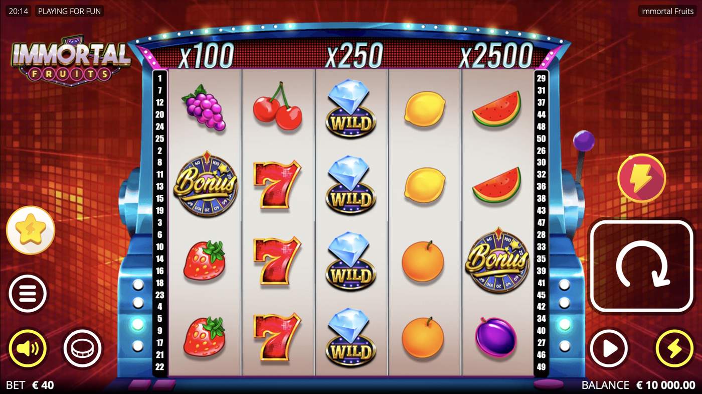 Immortal Fruits: image of main menu