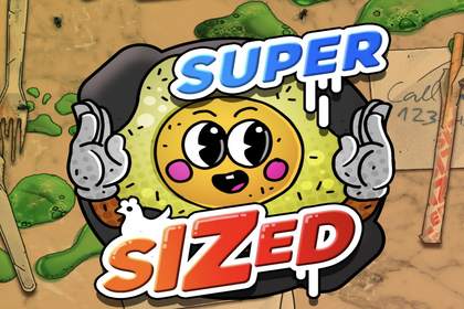 Supersized Online Slot Logo