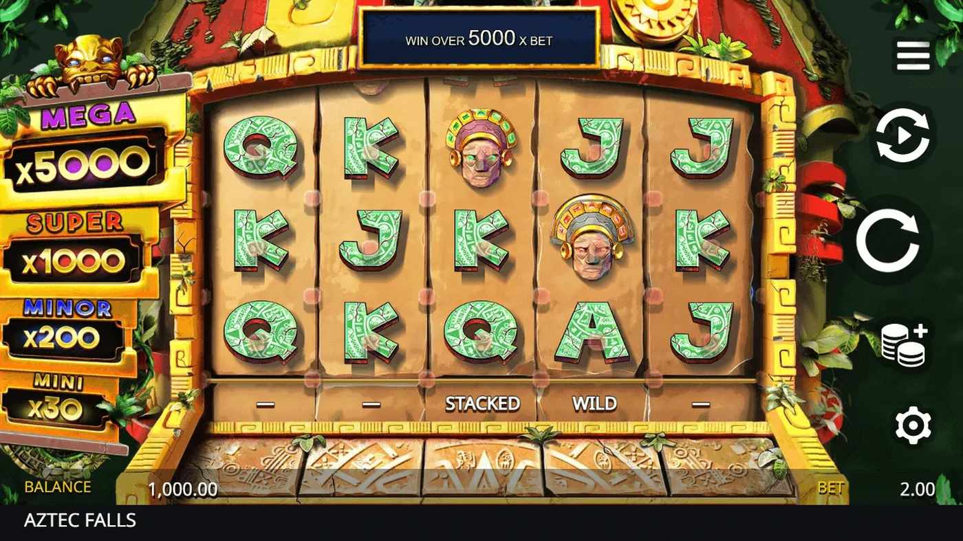 Aztec Falls: image of main menu