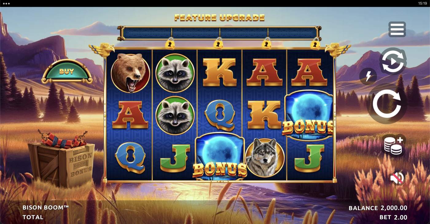 Bison Boom: image of main menu