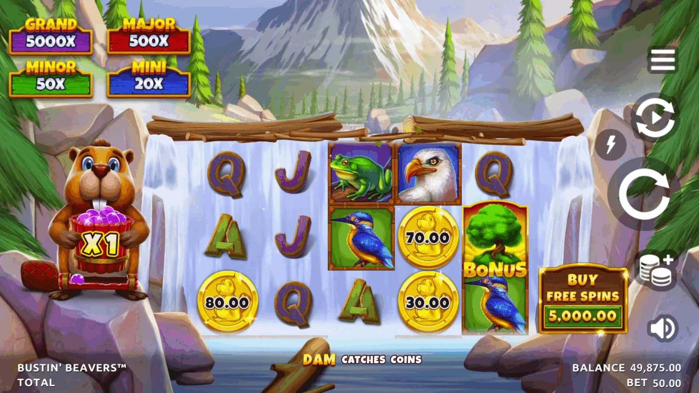 Bustin’ Beavers: image of main menu