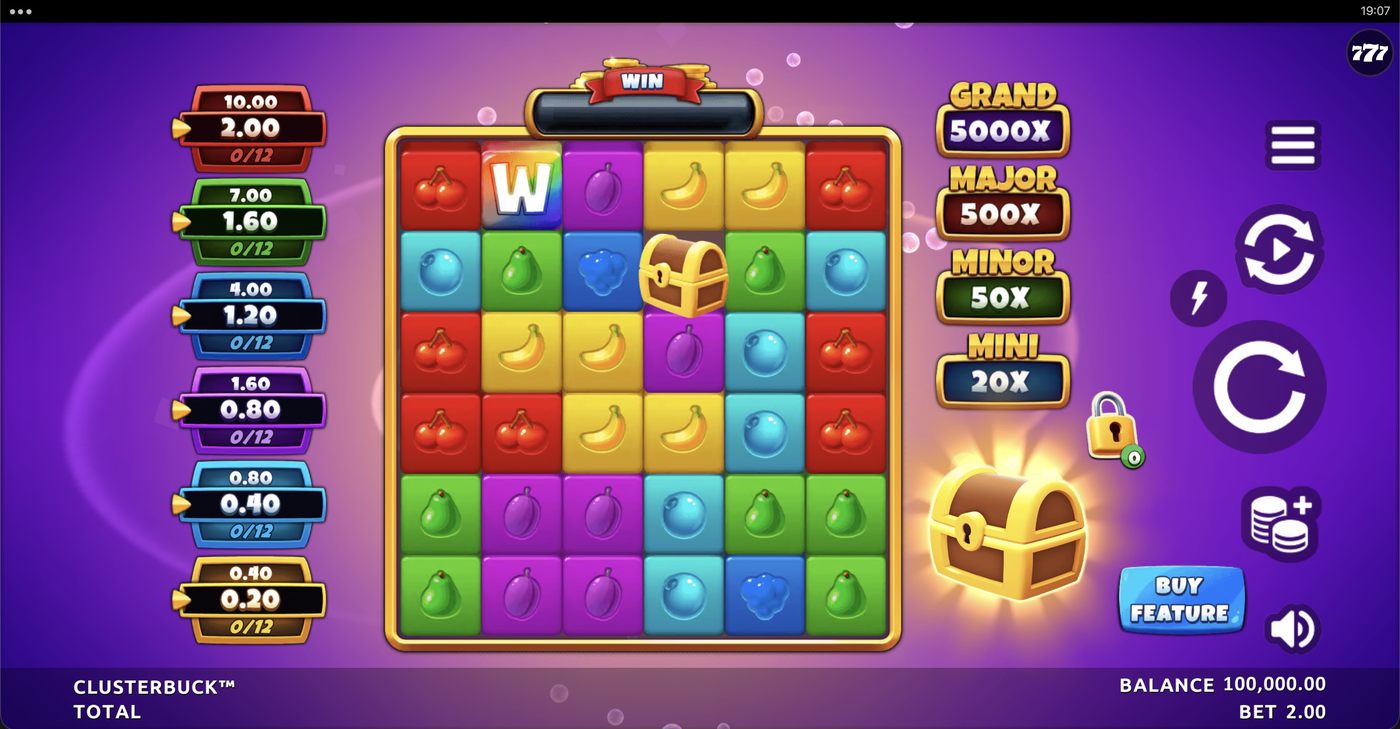 Clusterbuck: image of main menu
