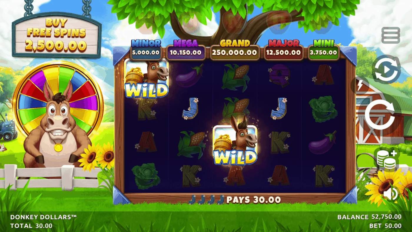 Donkey Dollars: image of main menu