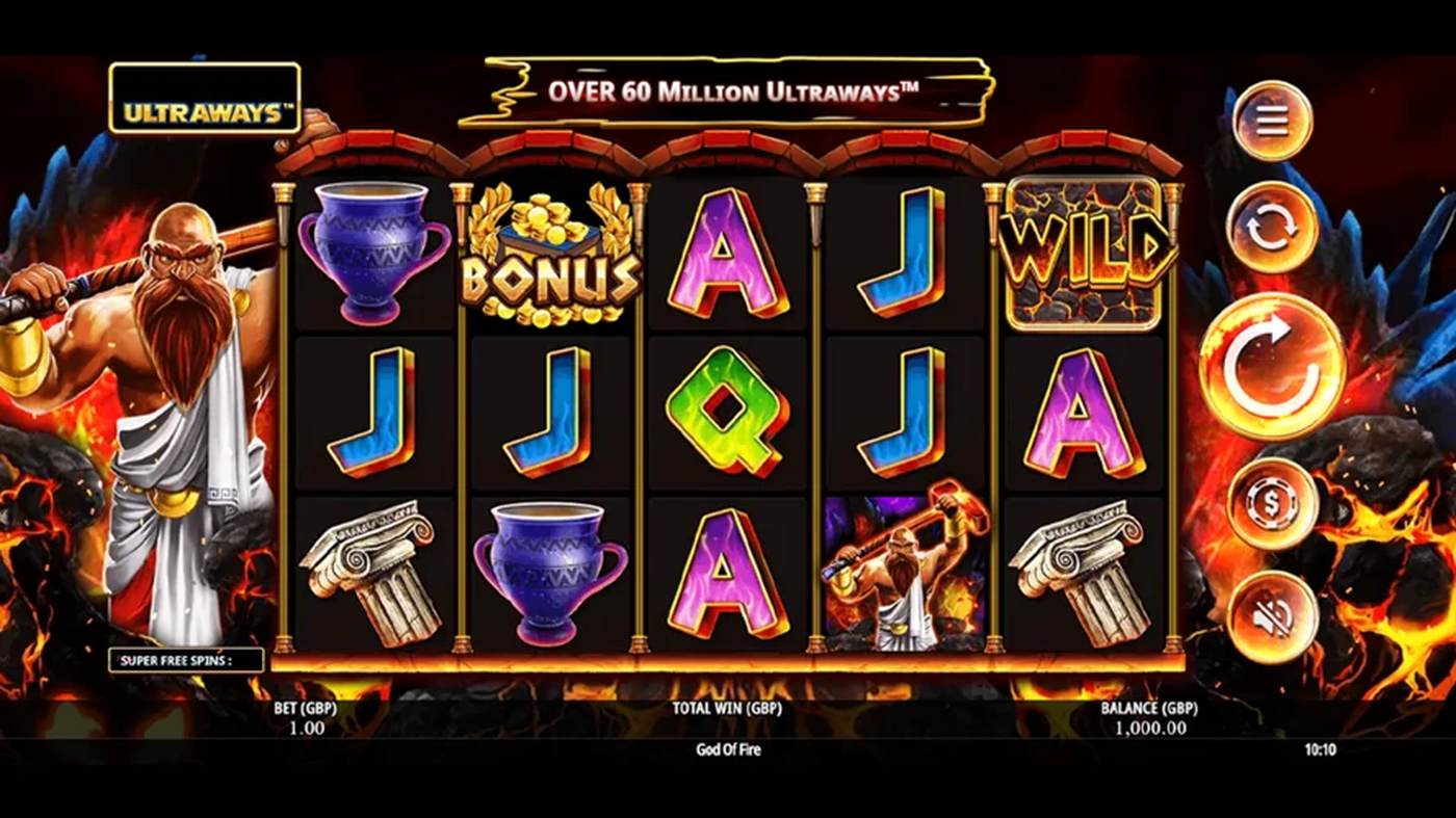 God of Fire: image of main menu