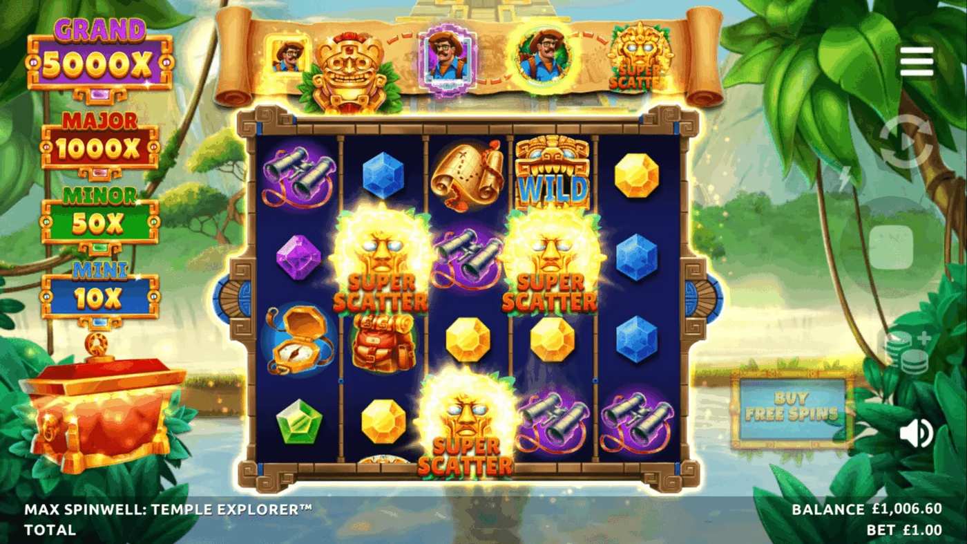Max Spinwell: Temple Explorer: image of main menu