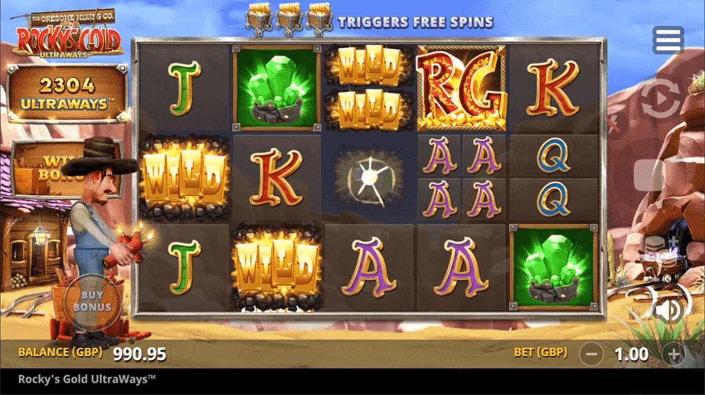 Rocky’s Gold Ultraways: image of main menu