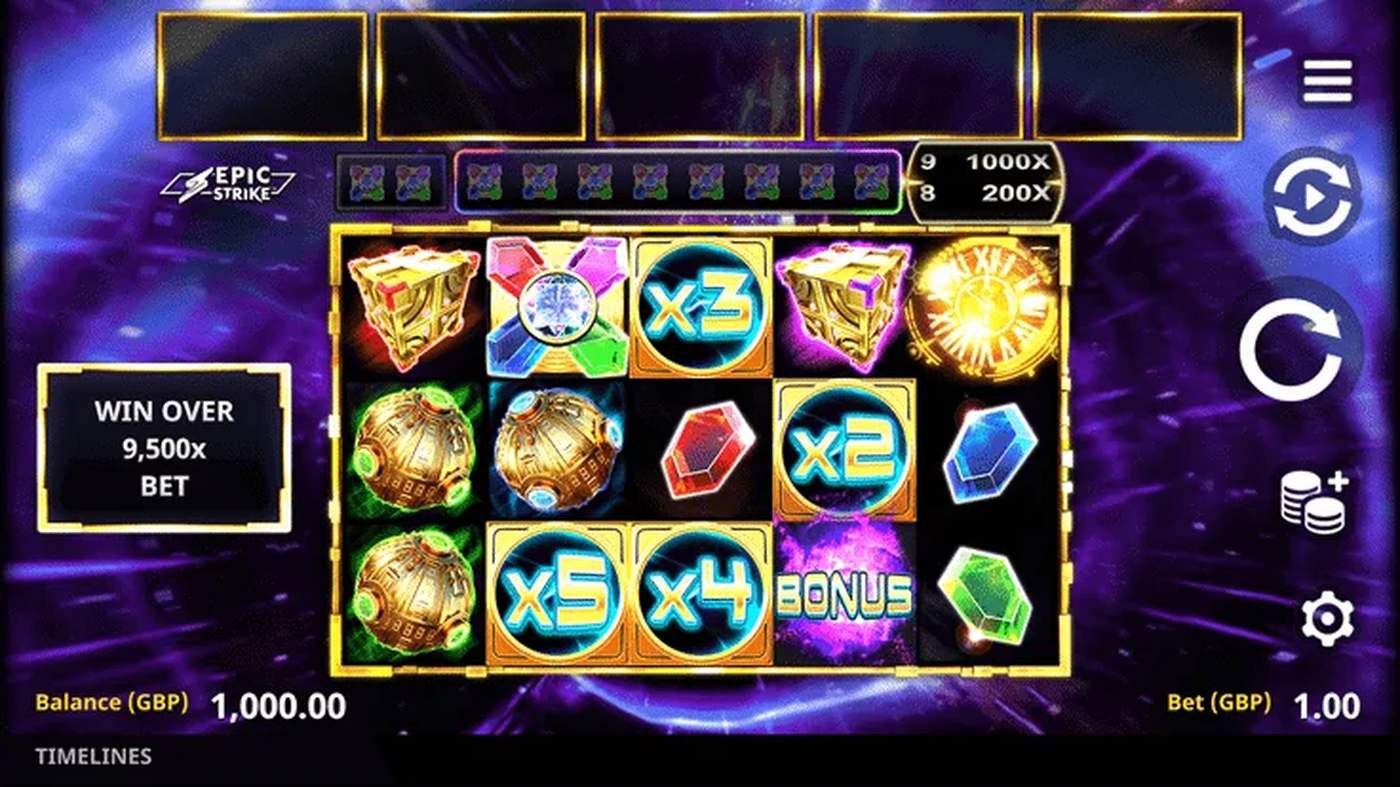 Timelines: image of main menu