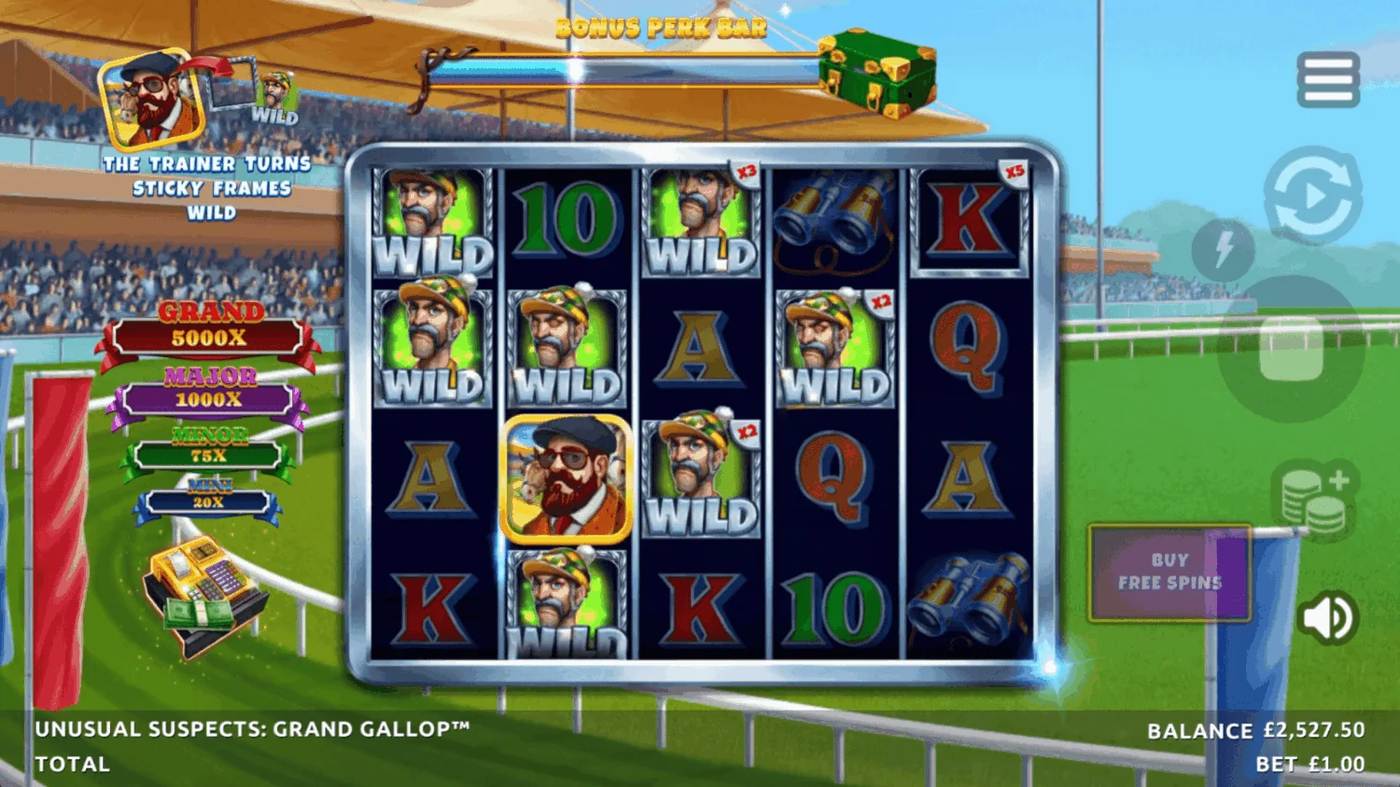 Unusual Suspects Grand Gallop: image of main menu