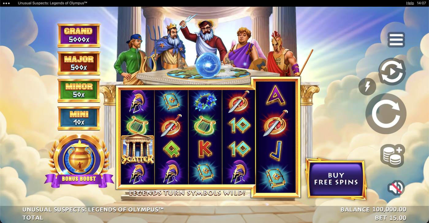 Unusual Suspects: Legends Of Olympus: image of main menu