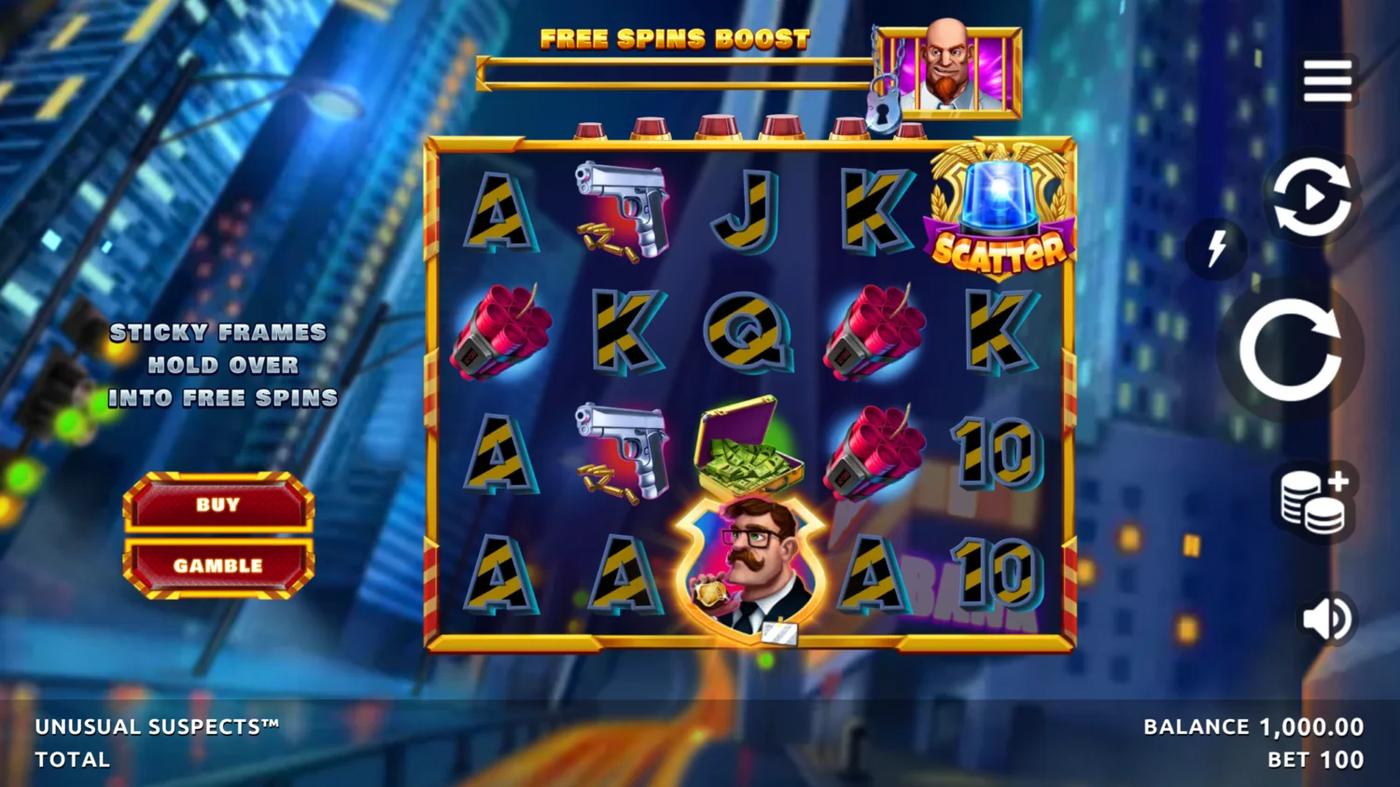 Unusual Suspects: image of main menu