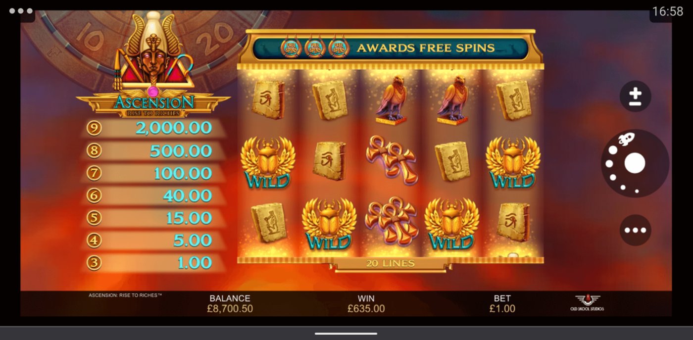 Ascension Rise to Riches: image of main menu