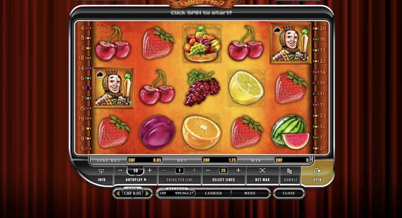 Absolute Fruit: image of main menu