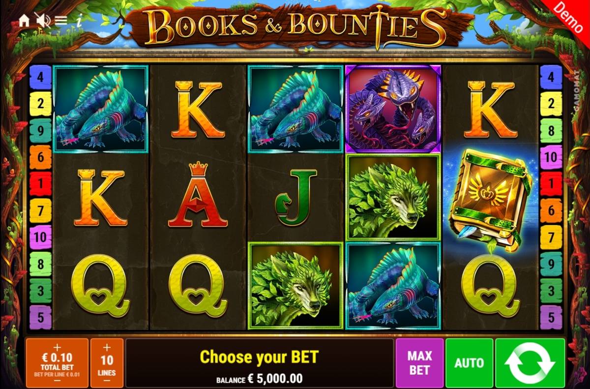 Books and Bounties: image of main menu